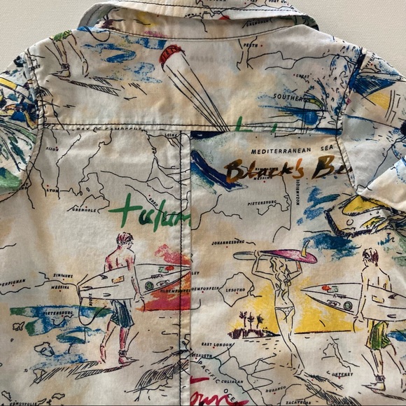 Gap Baby Boy 6-13 Months Romper Beach Tropical Map - Picture 8 of 8